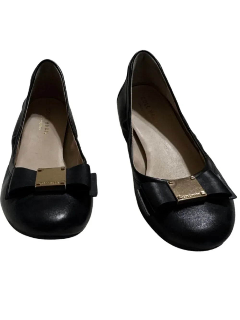 Cole Haan Tali Bow Black Leather Ballet Flats 6B